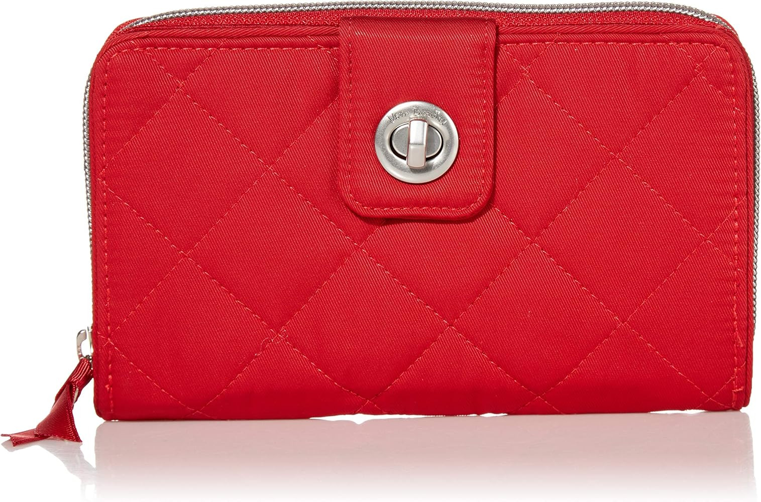 Vera Bradley Women's Performance Twill Turnlock Wallet With RFID Protection, Cardinal Red, One Si... | Amazon (US)