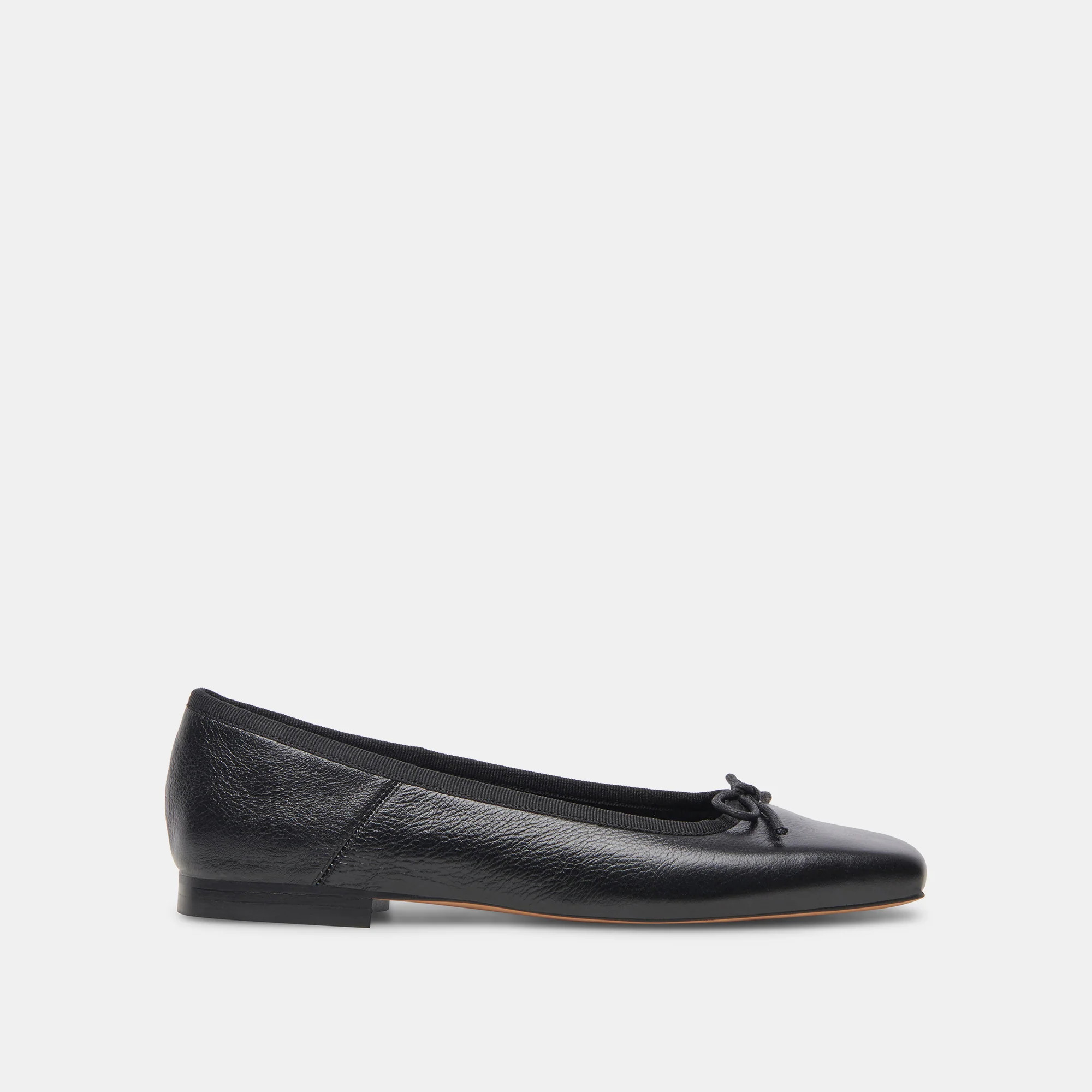 ANISA Ballet Flats Black Leather | Designer Leather Black Ballet Flats | DolceVita.com