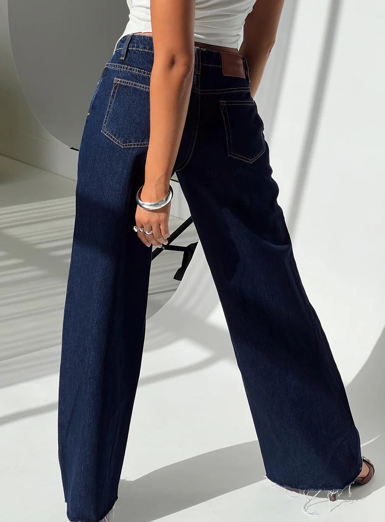 Darla Low Rise Straight Jean Dark Wash | Princess Polly US