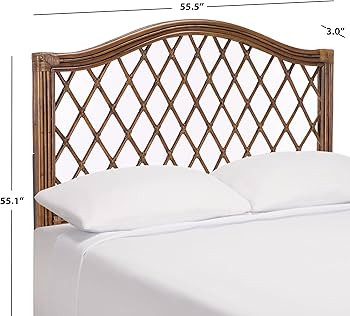 SAFAVIEH Furniture - Gabrielle Rattan Full Headboard - Brown & Multi - Rattan - Coastal Woven Des... | Amazon (US)