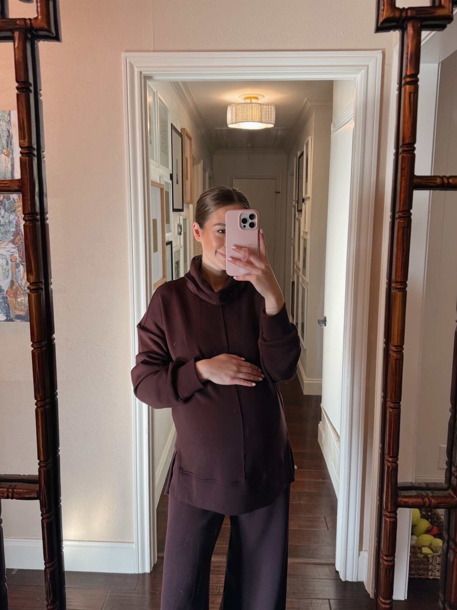 This Spanx set has become my entire personality since it’s one of the few things that fits + is comfortable at 38 weeks pregnant 🤭 I’m wearing the turtleneck tunic here with the matching wide leg pants. The tunic is currently on sale for $59 along with so many other pieces! 

Sizing info: I sized up to a S in the tunic to accommodate the bump and kept my regular XSP size for bottoms. 



#LTKmomlife #LTKBump #LTKSaleAlert