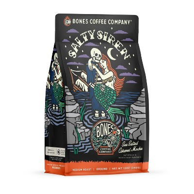 Bones Coffee Company Salty Siren Ground Coffee Beans Caramel Chocolate Flavor 12 oz Medium Roast (Ground) | Target