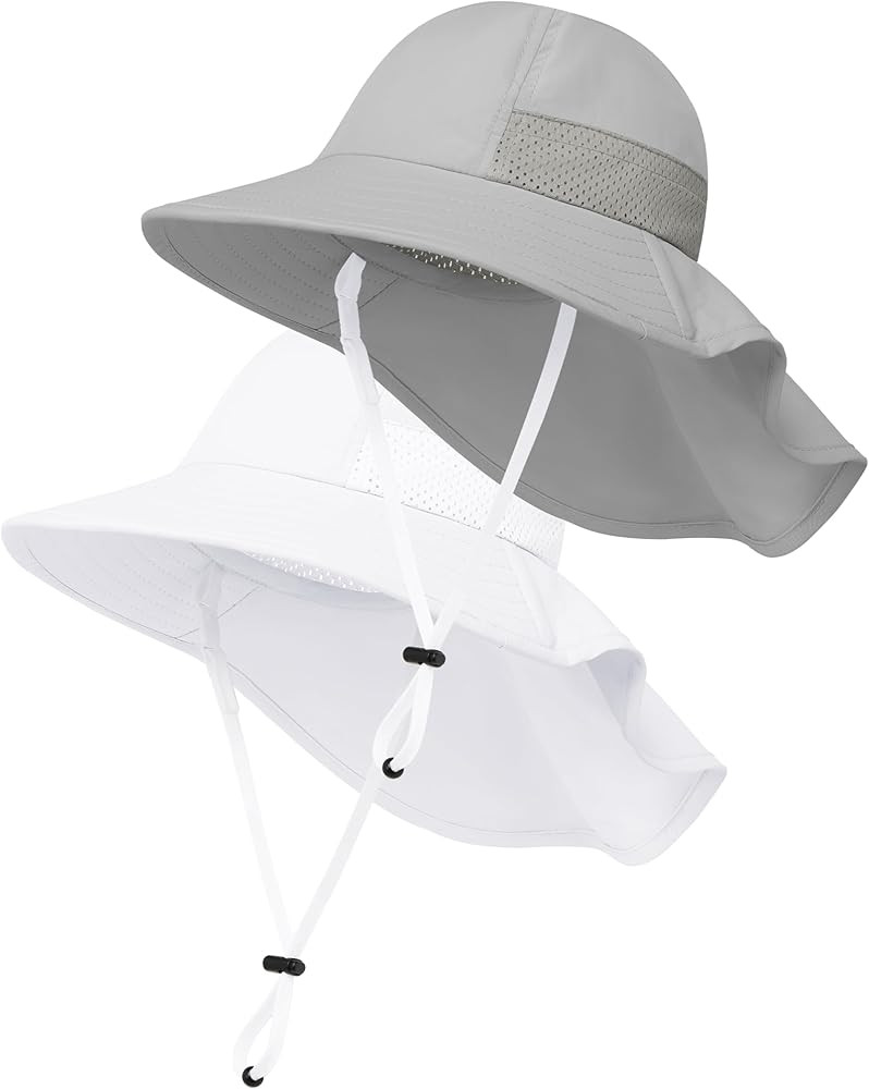 Cooraby 2 Pack Baby Sun Hat for Boys Girls Kids UPF 50+ Summer Adjustable Beach Hats with Bucket ... | Amazon (US)