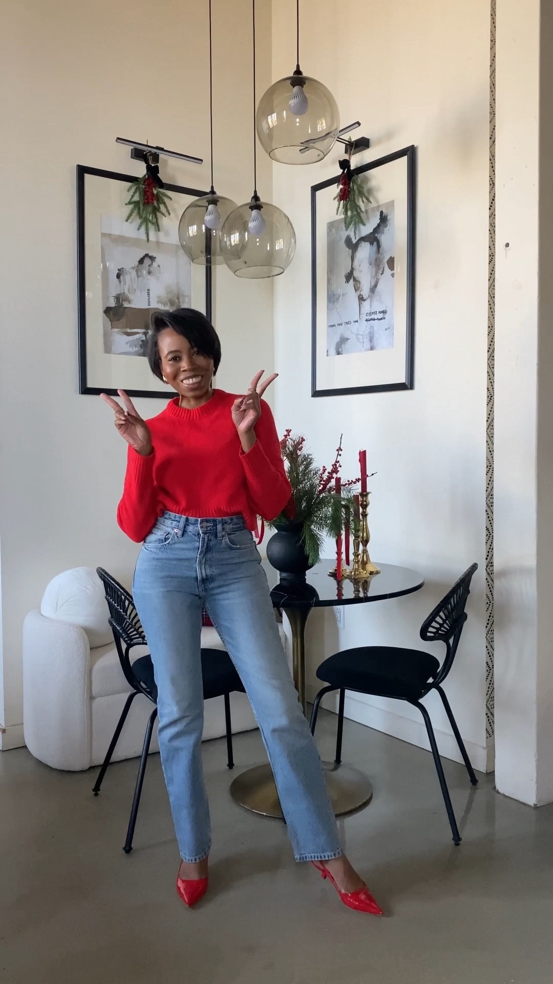 Cropped Sweater - Size up (small)
Shoes - TTS - Size 7
Zara Jeans - Ref 4365/240 - Runs small

#LTKHoliday #LTKshoecrush #LTKstyletip