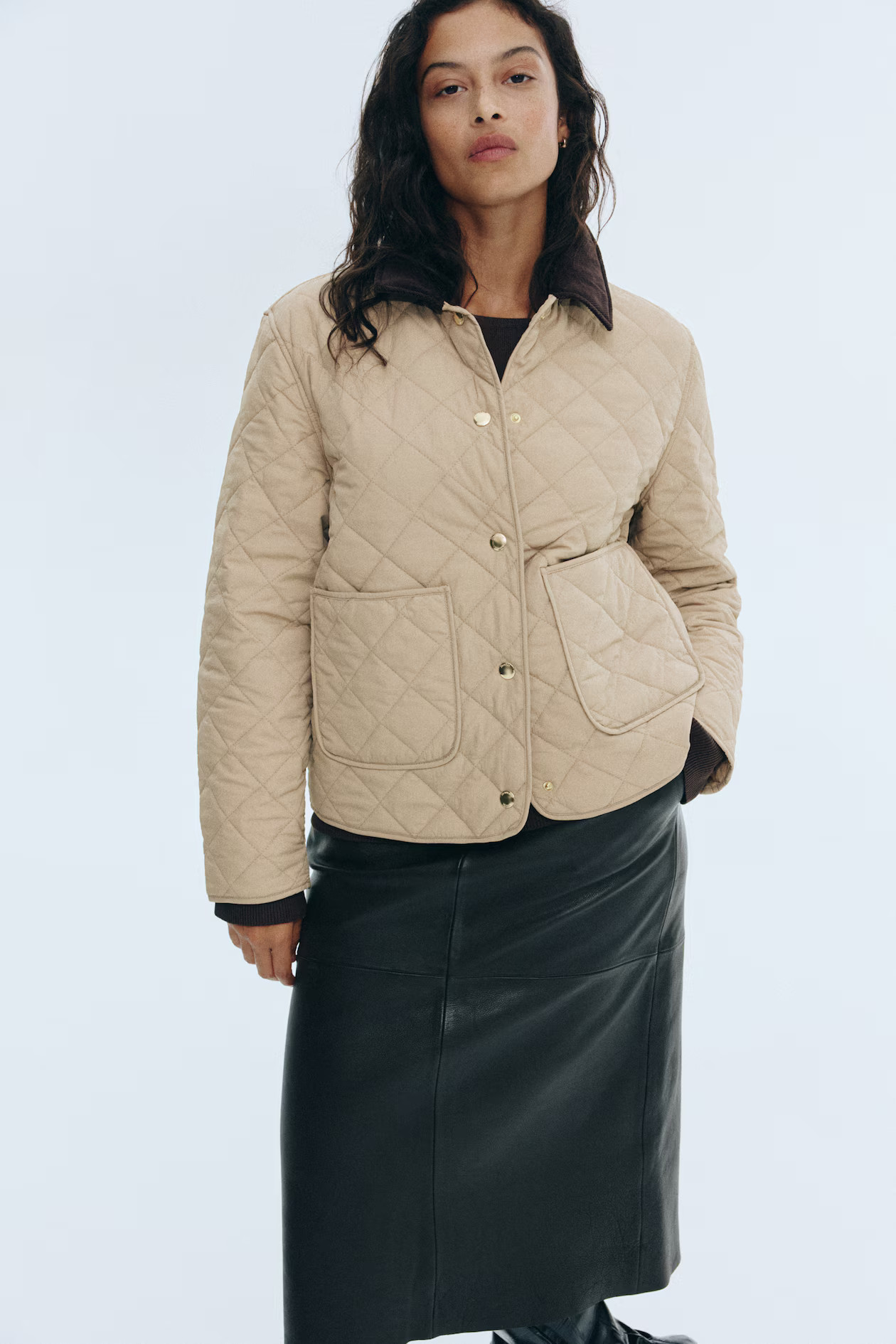 Quilted Jacket with Corduroy Collar | H&M (US + CA)