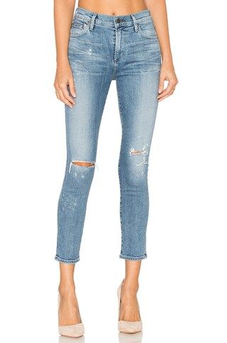 Citizens of Humanity Rocket High Rise Crop Skinny in Distressed Fizzle from Revolve.com | Revolve Clothing (Global)