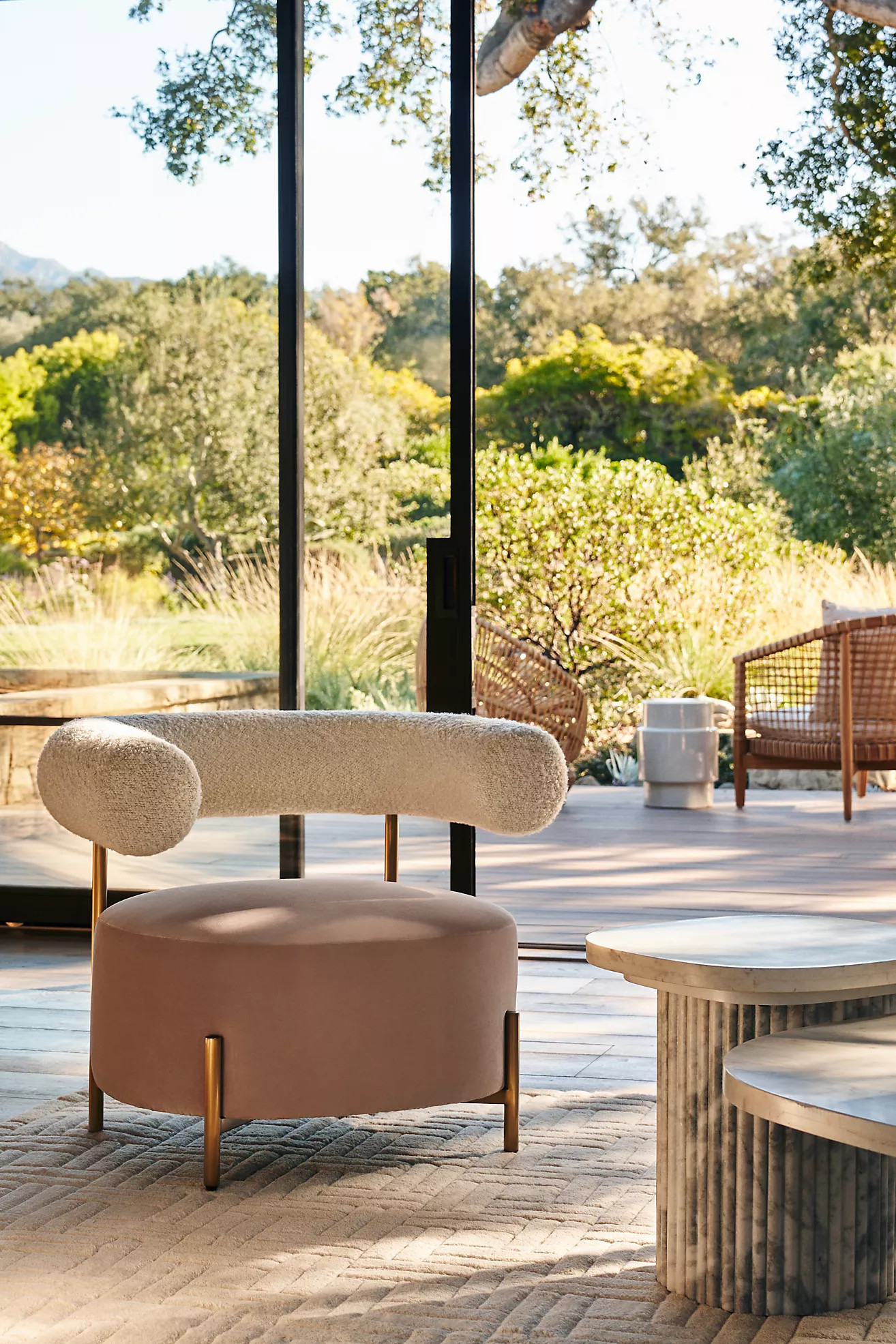 Flo Boucle & Velvet Occasional Accent Chair | Anthropologie (UK)