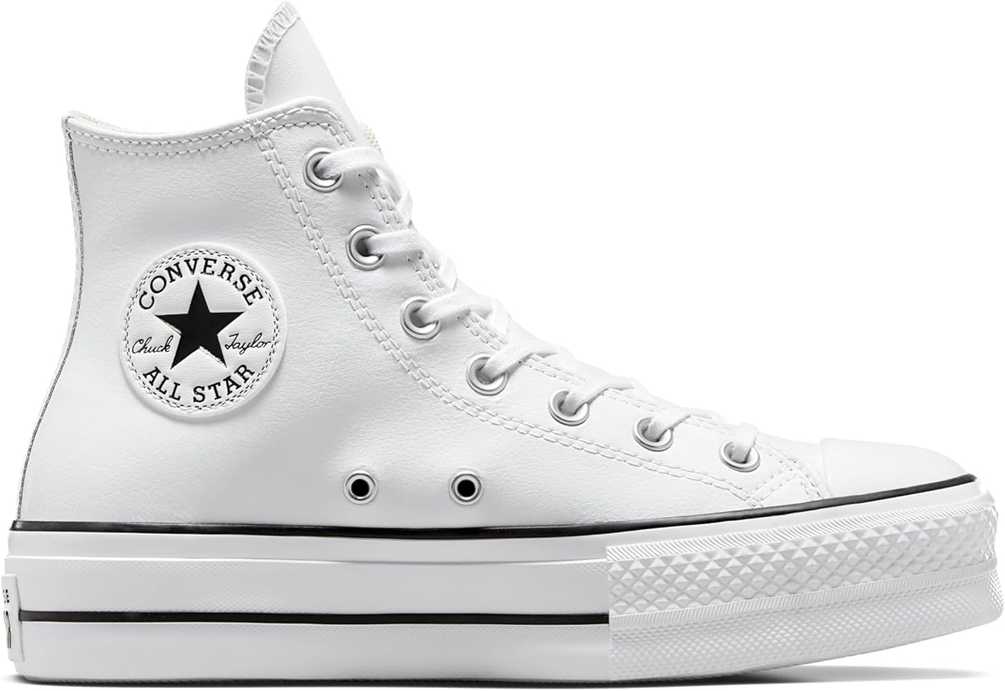 Amazon.com | Converse Women's Chuck Taylor All Star Lift Platform Leather High Top, White/Black/W... | Amazon (US)