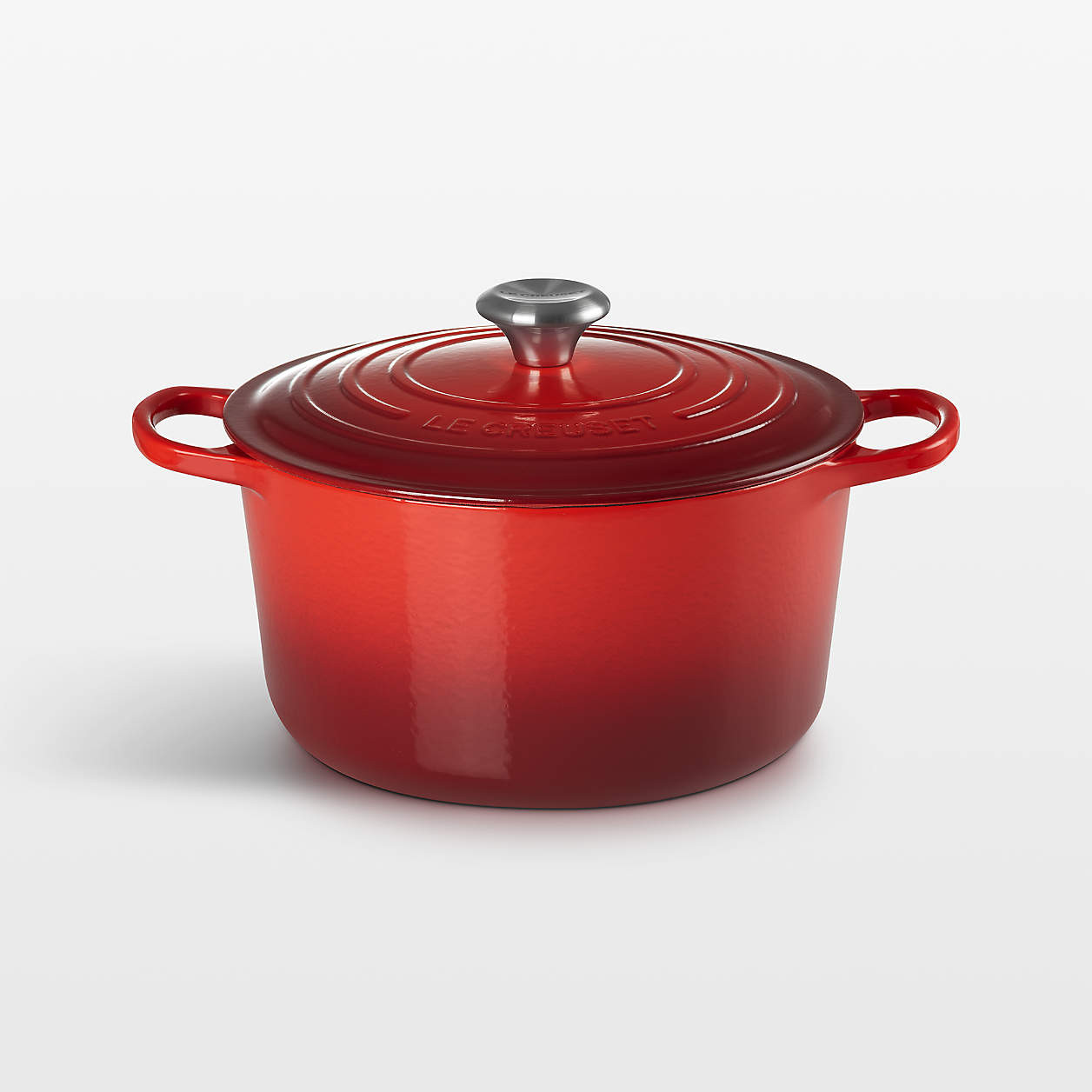 Le Creuset Signature 6.5-Qt. Cerise Enameled Cast Iron Deep Round Dutch Oven + Reviews | Crate & ... | Crate & Barrel