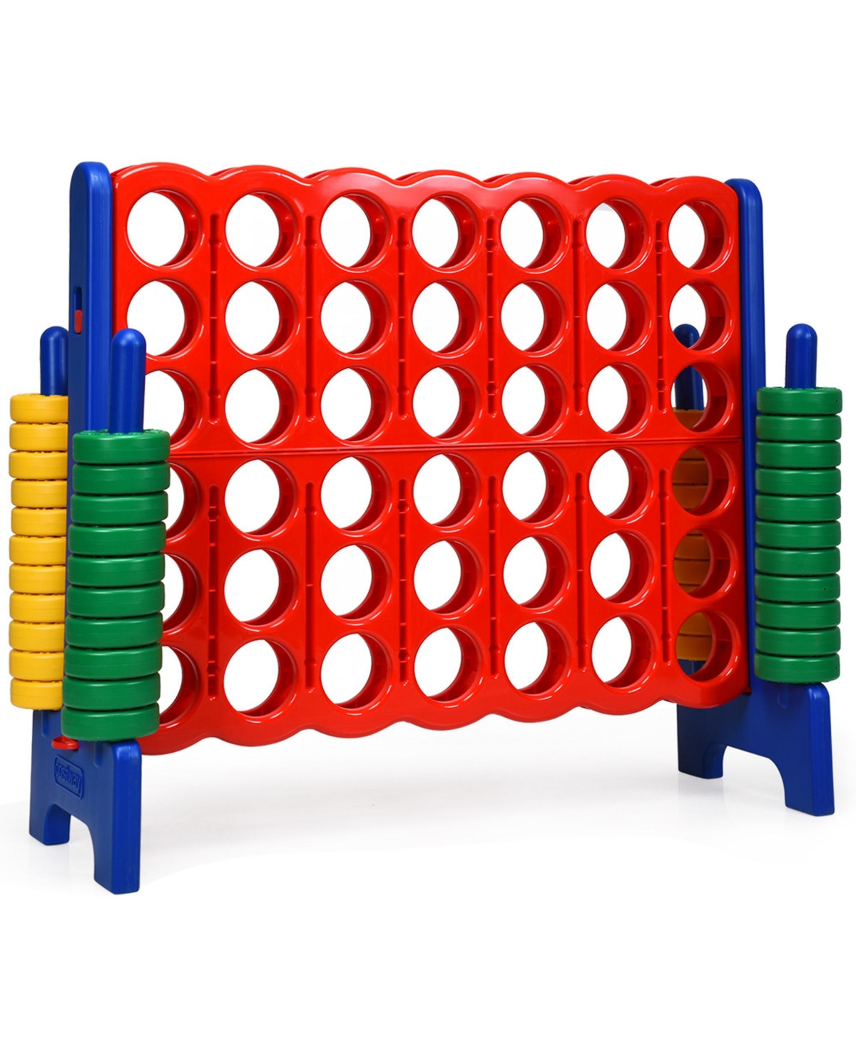 Gymax Kids Adults Jumbo 4-to-Score Game Set Giant 4 in A Row w/ 42 Jumbo Rings - Red+green+yellow+blue | Macy's