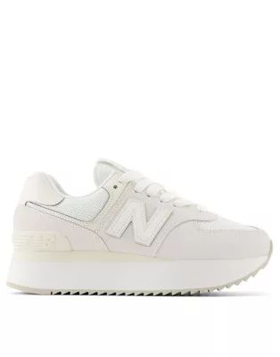 New Balance 574Z platform sneakers in white | ASOS | ASOS (Global)