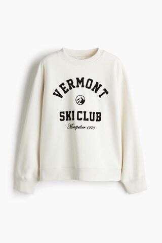 H & M - Sweatshirt with Text Motif - White | H&M (US + CA)