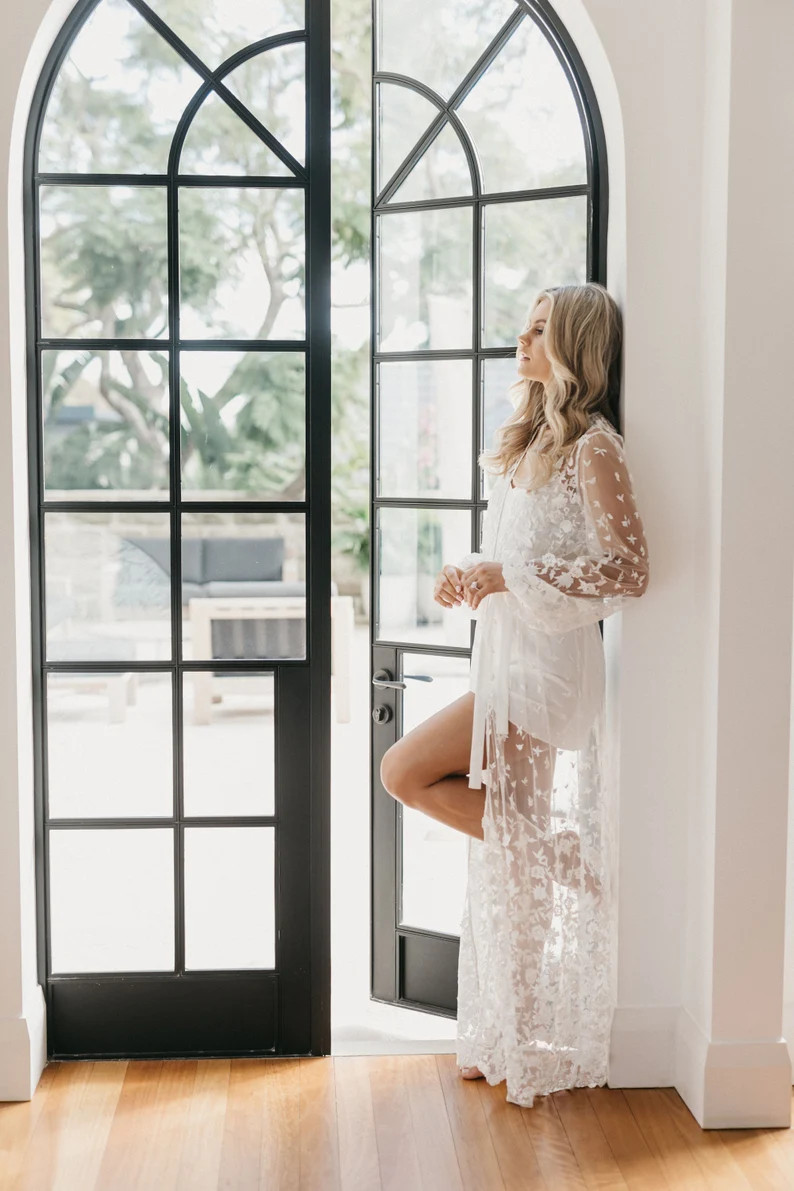 Lace Maxi Robe Including Slip / Lace Bridal Robe / Bridesmaid Robes / Robe / Bridal Robe / Bride ... | Etsy (US)