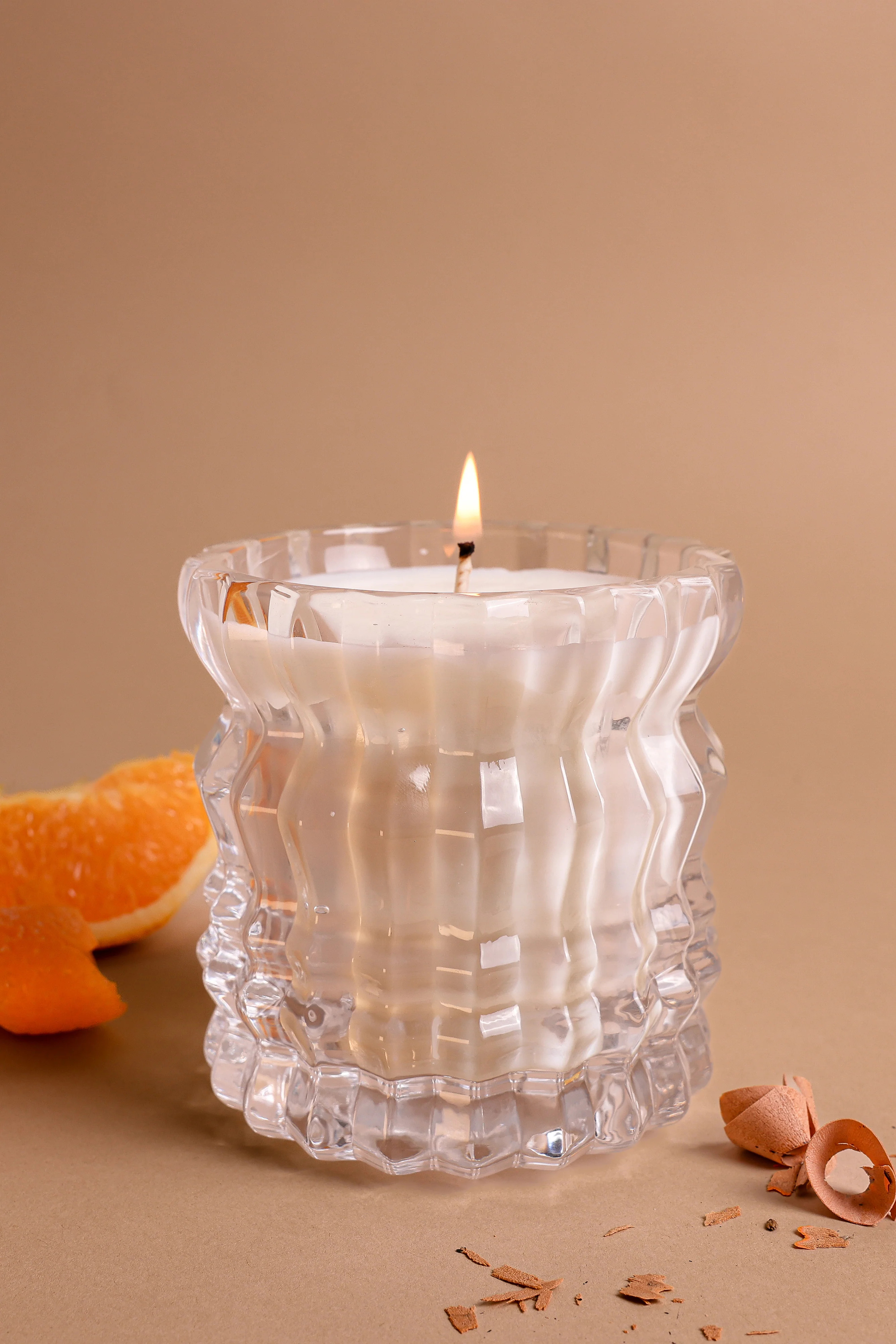 ARLOW | Non-Toxic Candle in Textured Glass Vessel | Auden Lueur