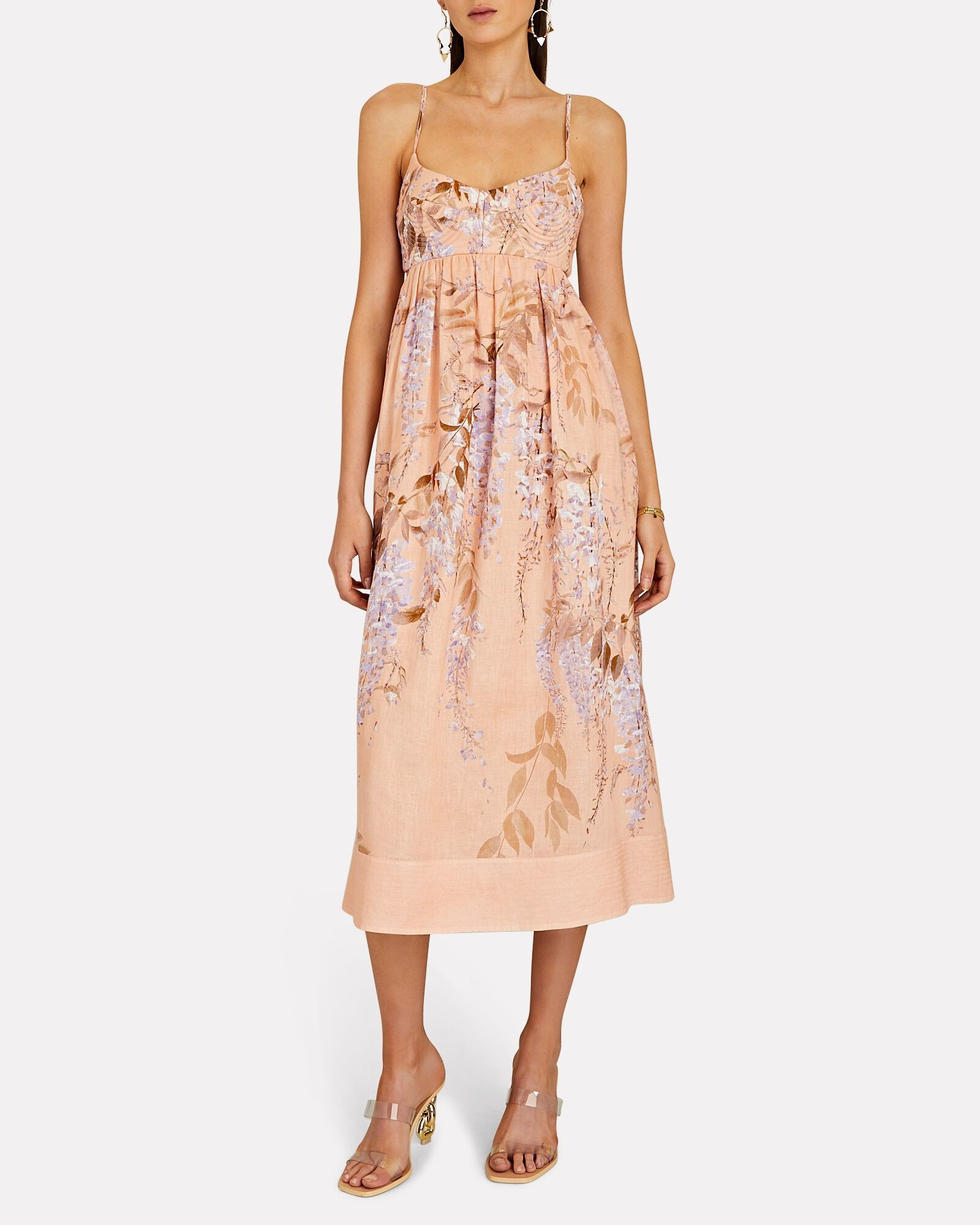 Rosa Floral Linen Midi Dress | INTERMIX