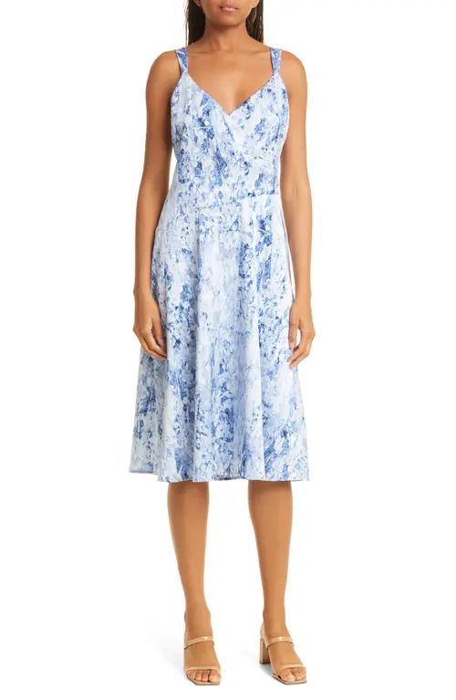 Donna Karan New York Floral Dress in Blue Print at Nordstrom, Size 10 | Nordstrom