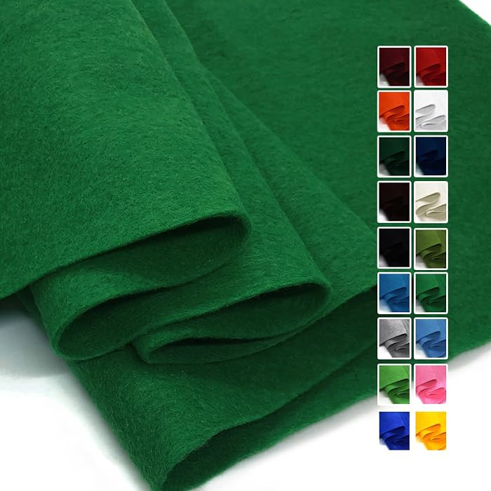 Emerald Green Felt Fabric 36" X 36"(1 Square Yard), 1.6mm Thick Soft and Durable Flexible Craft F... | Amazon (US)