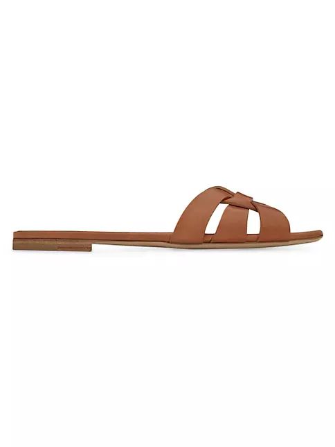 Tribute Leather Slides | Saks Fifth Avenue