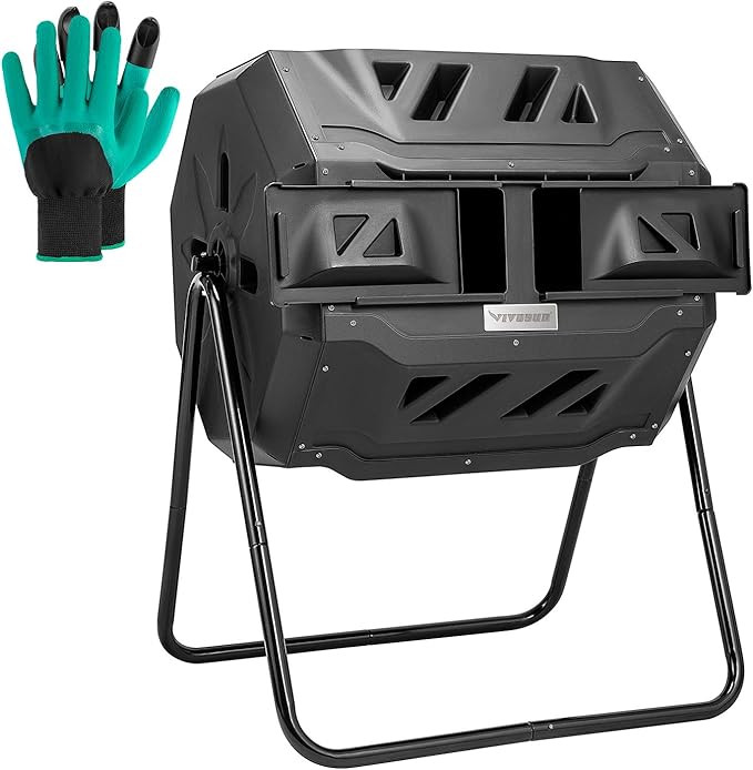 VIVOSUN Outdoor Tumbling Composter – 43 Gal., Black Doors | Amazon (US)