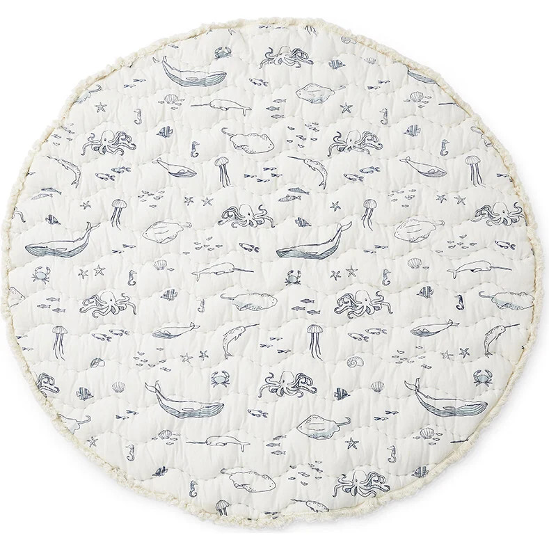 Life Aquatic Fringed Playmat, Marine | Maisonette