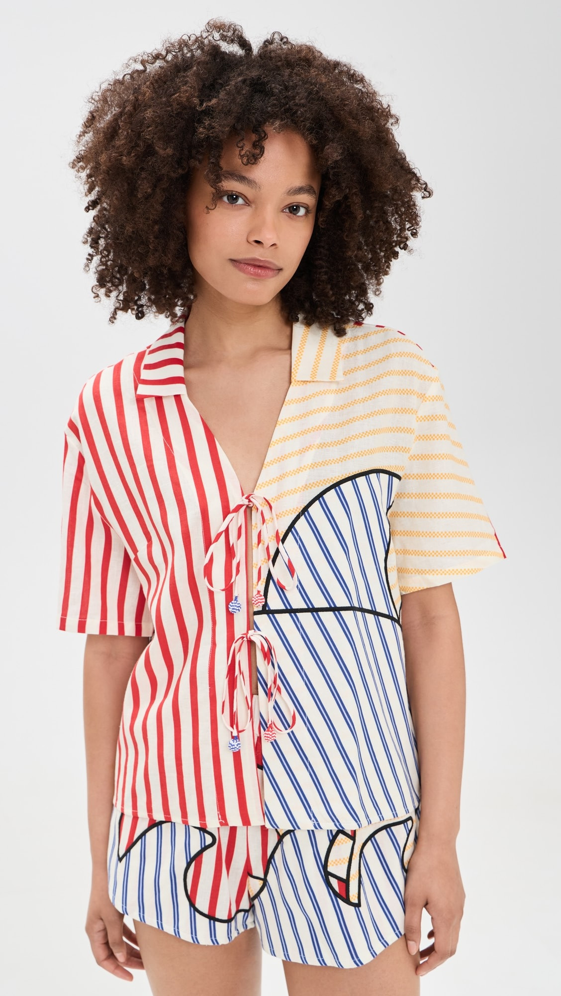 Navy Stripes Off-White Blouse | Shopbop