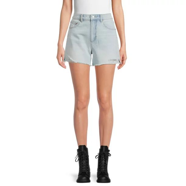 No Boundaries Juniors' High Rise Denim Shorts - Walmart.com | Walmart (US)