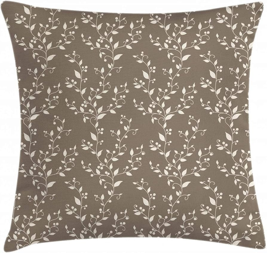 Ambesonne Floral Throw Pillow Cushion Cover, Nature Inspirations Pattern Branches Leaves and Berr... | Amazon (US)