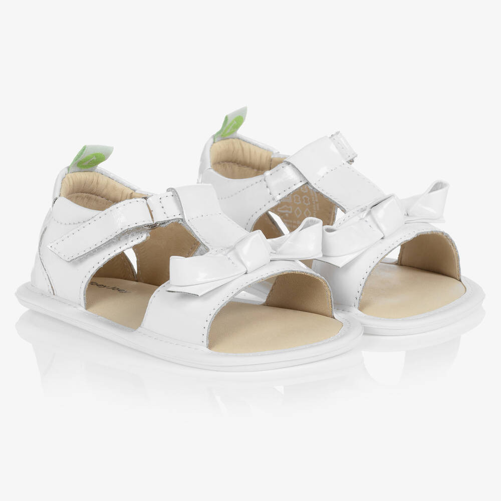 Baby White Leather Sandals | Childrensalon