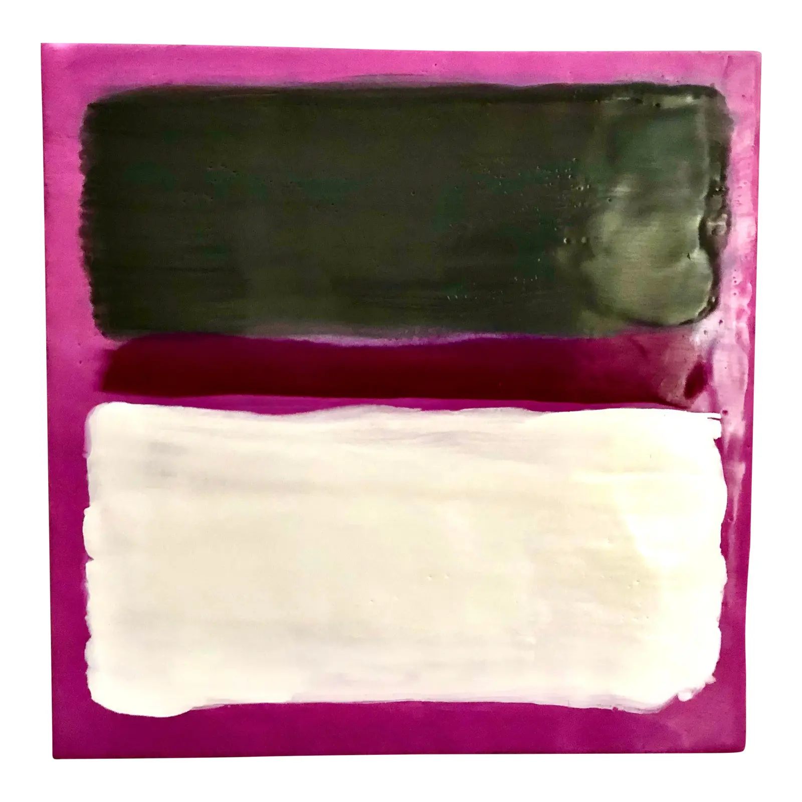 Rothko Inspired Magenta Pink Encaustic Abstract - 12" X 12" | Chairish