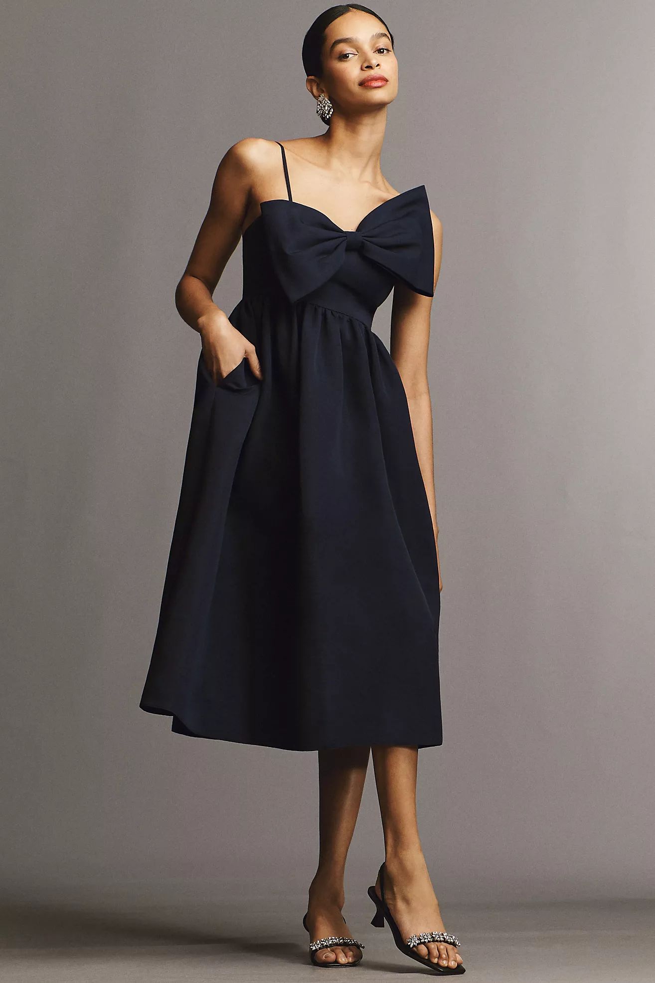 Sachin & Babi Scarlett Side-Bow A-Line Midi Dress | Anthropologie (US)