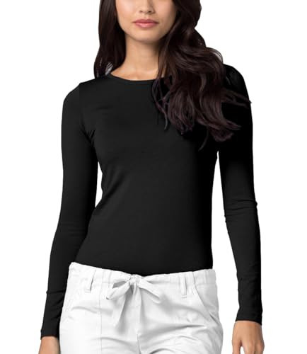 Adar Uniforms Underscrubs for Women - Long Sleeve Underscrub Comfort Tee 2900 Black XXS | Amazon (US)