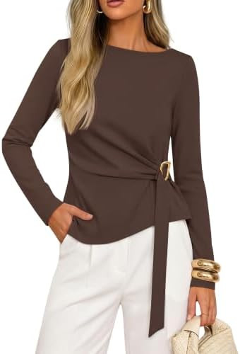 ZESICA Womens Fall Long Sleeve Business Casual Tops Work Blouse | Amazon (US)