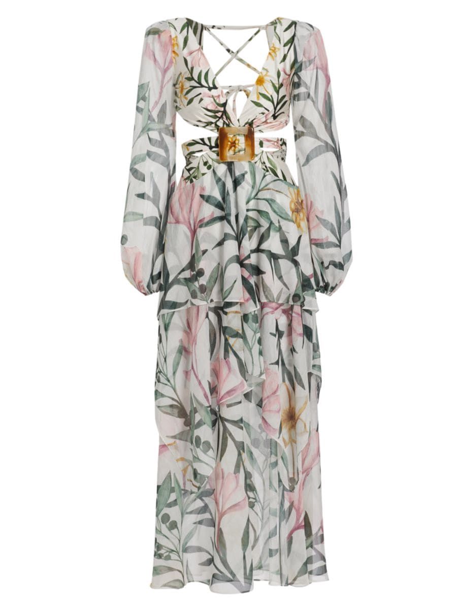 PatBO Jasmin Floral Cut-Out Maxi Dress | Saks Fifth Avenue