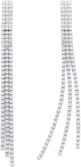 YOQUCOL Boho Tassel Chandelier Earrings Cubic Zirconia Crystal Long Drop Dangle Chain Bohemian Ea... | Amazon (US)