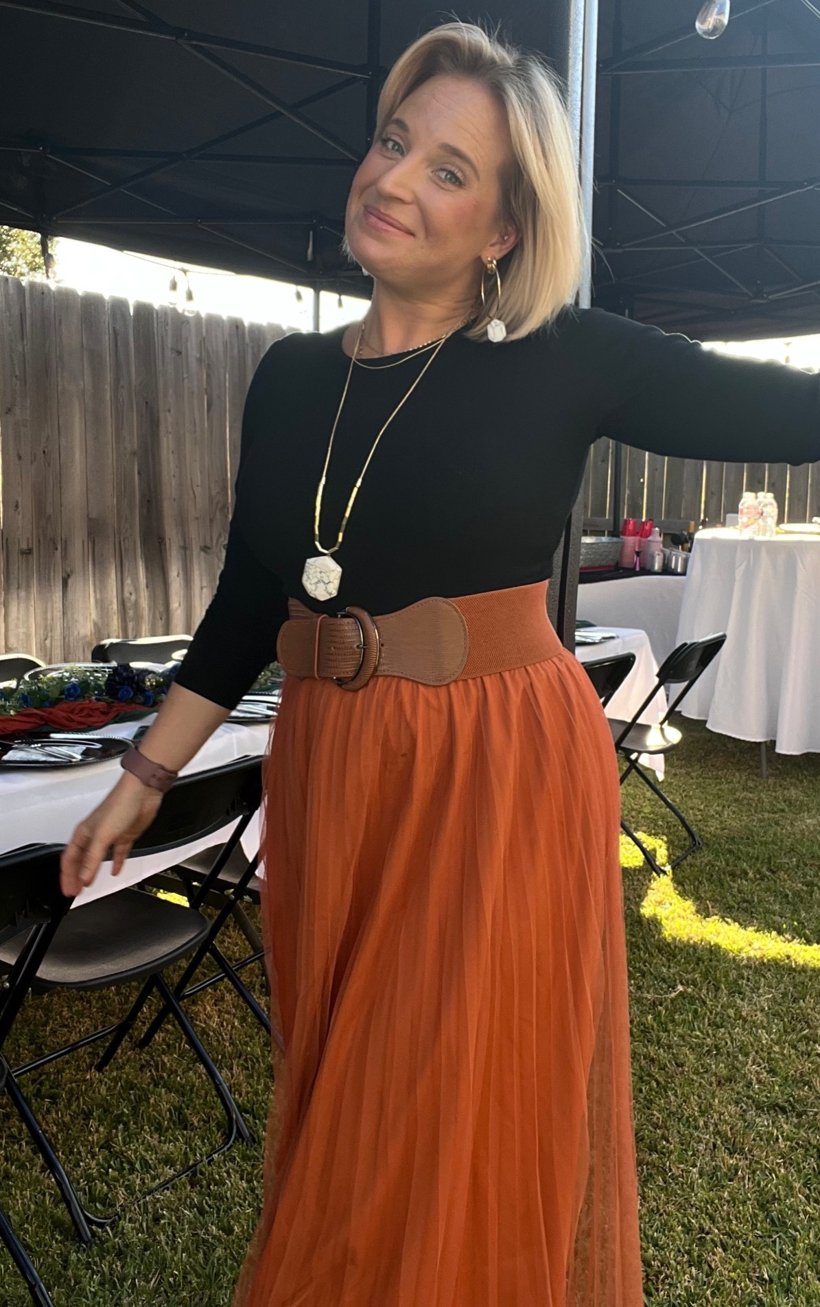 Thanksgiving outfit inspo you can actually move, host, and eat in 🦃🤎
I’m wearing my fave flowy pleated skirt from SHEIN (size L) paired with this classic black Amazon top (size S) and my stretchy Amazon belt (size M) to pull it all together.
At 5’2” and 135 lbs — this combo is flattering, comfy, and gives that effortless holiday-chic vibe.
Linked everything for you on LTK! 🍂✨

#LTKSeasonal #LTKHolidayStyle #LTKFallFashion #LTKOutfitInspo #LTKUnder50
#ThanksgivingOutfit #HolidayOutfitInspo #MomStyle #PetiteStyle #SHEINFinds
#AmazonFashion #AmazonOOTD #FallStyle #ThanksgivingLook #LTKPetite #LTKMom
#HolidayHostingStyle #FallColors #EffortlessStyle #CuteAndComfy

#LTKSaleAlert #LTKSeasonal #LTKCyberWeek