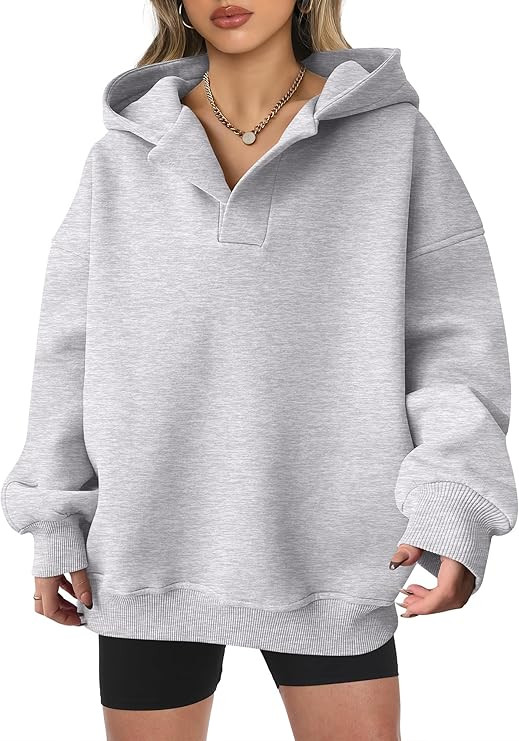 ANRABESS Womens Oversized Hoodies V Neck Sweatshirts Fleece Long Sleeve Pullover Y2K Clothes 2026... | Amazon (US)