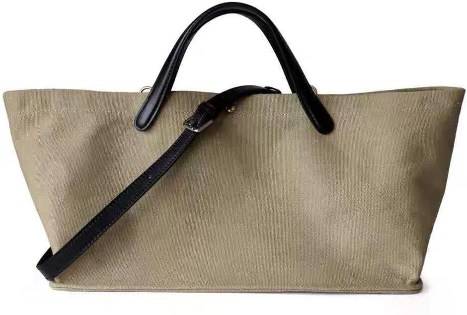 Big Bags - Women's Splicing Leather Handle Canvas Handbag Fashion Young Casual Tote Bag | Amazon (US)