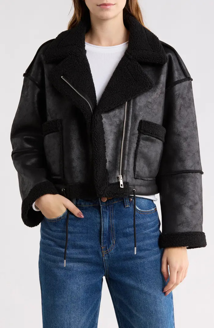 Vigoss Faux Shearling Lined Moto Jacket | Nordstromrack | Nordstrom Rack