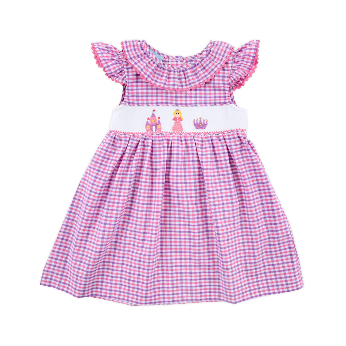 Princess Castle Smocked Pink Gingham Side Tie Bow Dress | Classic Whimsy