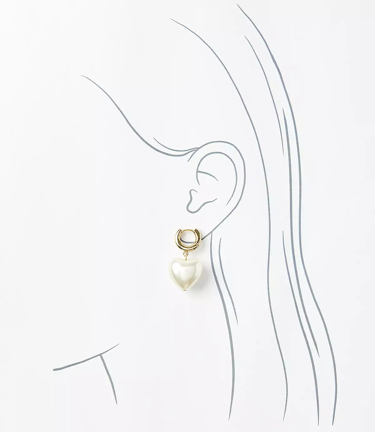 Pearlized Heart Drop Earrings | LOFT | LOFT
