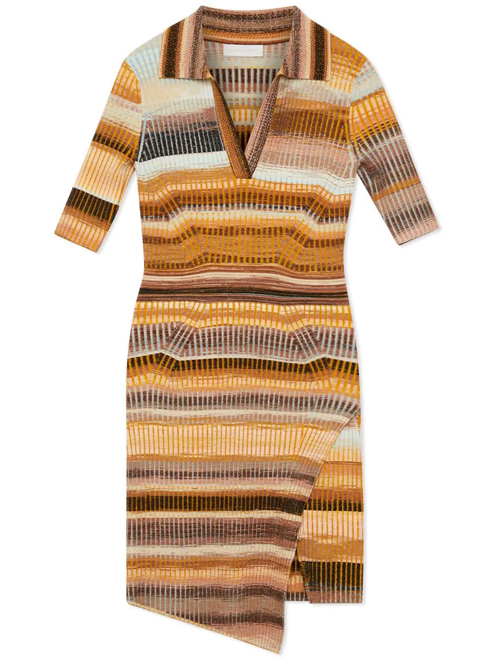 Solana polo-collar striped dress | Farfetch Global