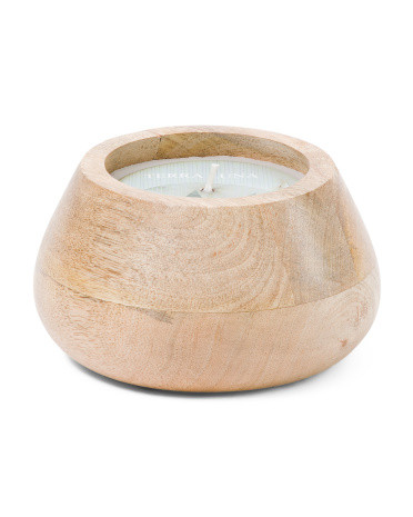 10oz Vanilla Modern Wood Bowl Candle | TJ Maxx