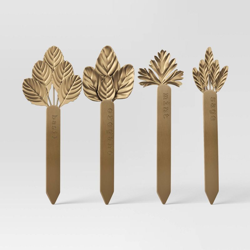 4pc Metal Herb Marker Set Gold - Smith & Hawken™ | Target