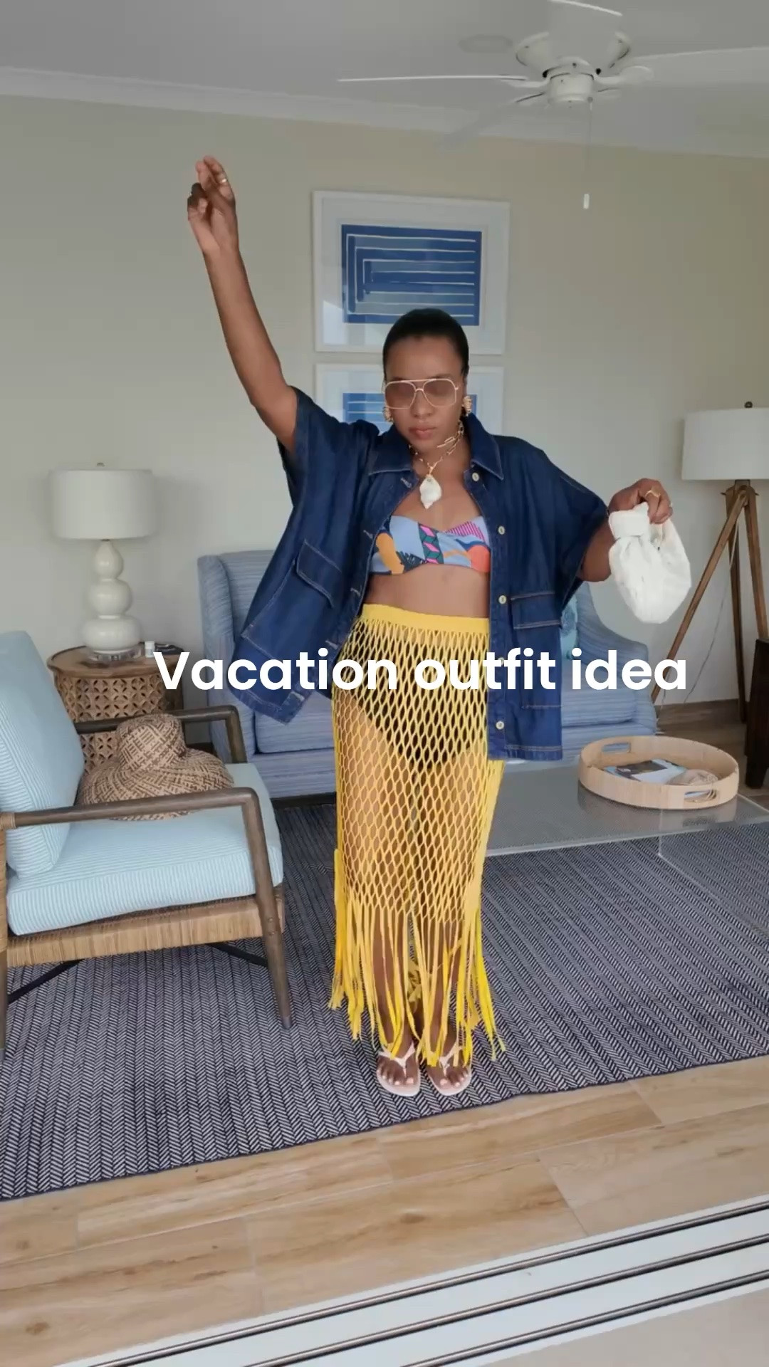 What I wore today in  Grenada 🇬🇩 

@hermes scarf
@kaicollective skirt 
@shopkhoi earrings 
@revolve necklace 
Linked rest to my profile 

#titispassiontravels #vacationfashion vacation outfit idea

#LTKSwim #LTKTravel #LTKOver40