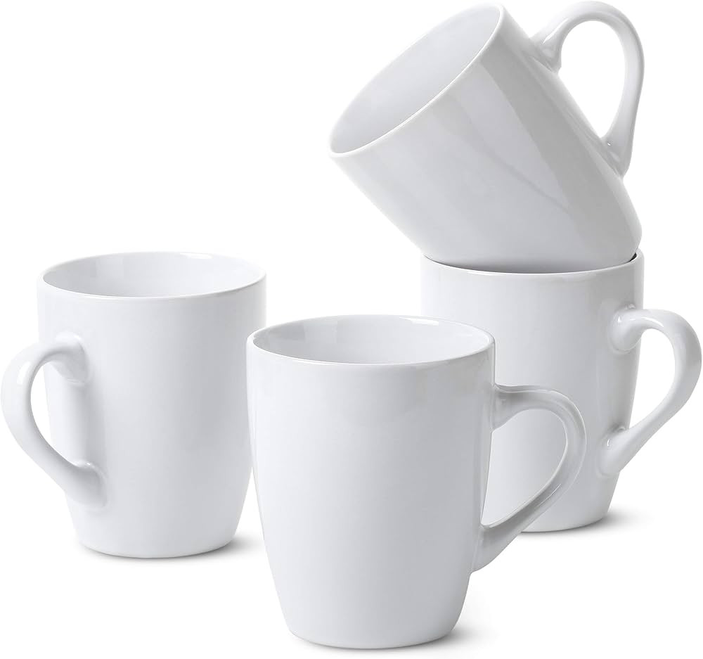 BTaT- White Coffee Mugs, Set of 4, 12oz, Coffee Mug Set, Christmas Coffee Mugs, Hot Chocolate Mug... | Amazon (US)