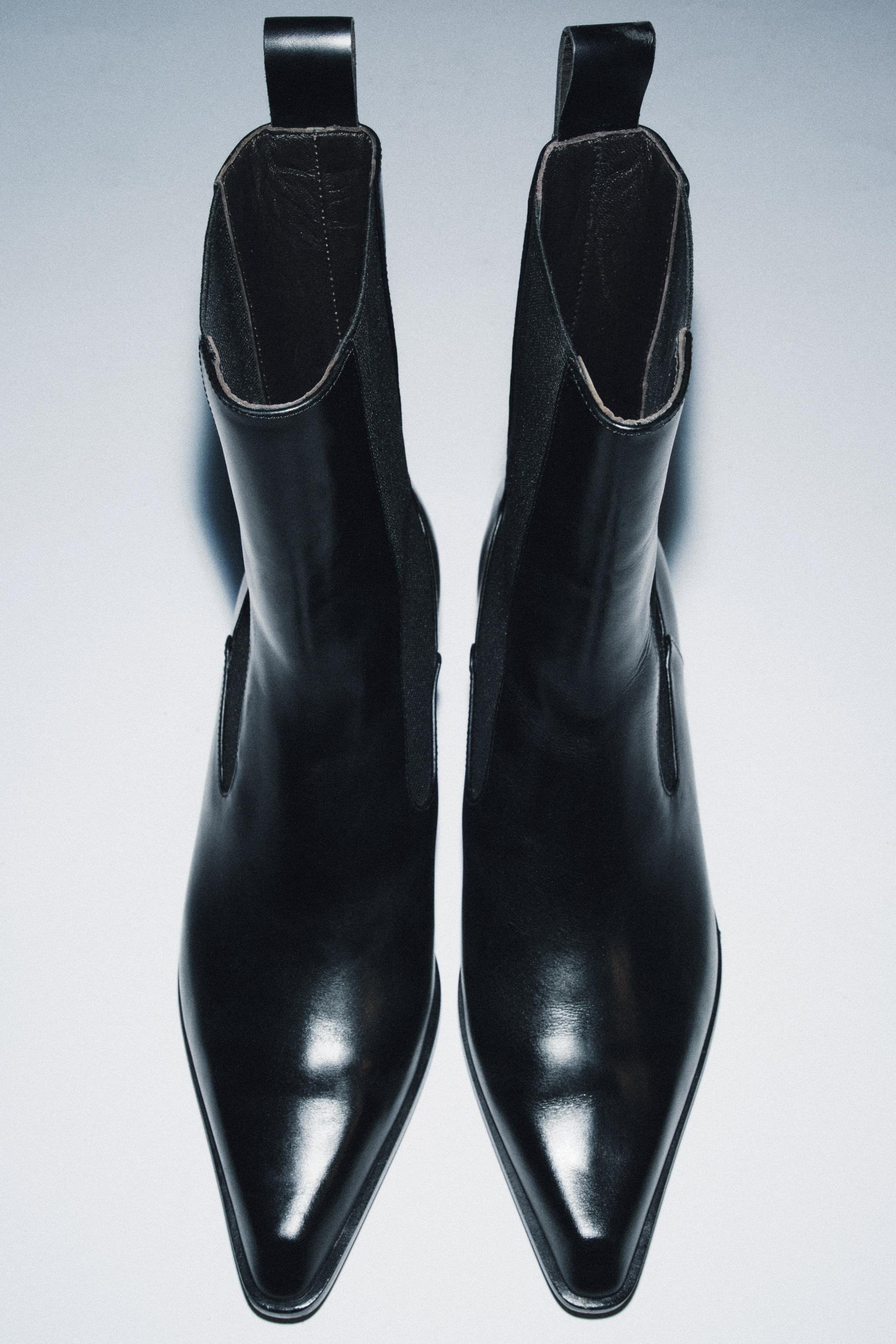 LEATHER KITTEN HEEL ANKLE BOOTS LIMITED EDITION | Zara Canada