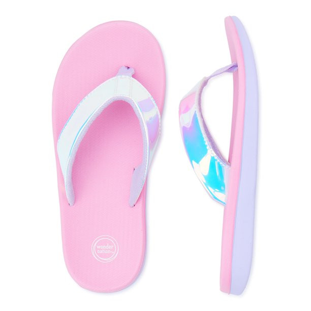 Wonder Nation Girls Sport Flip Flops, Sizes 5/6-12/13 | Walmart (US)