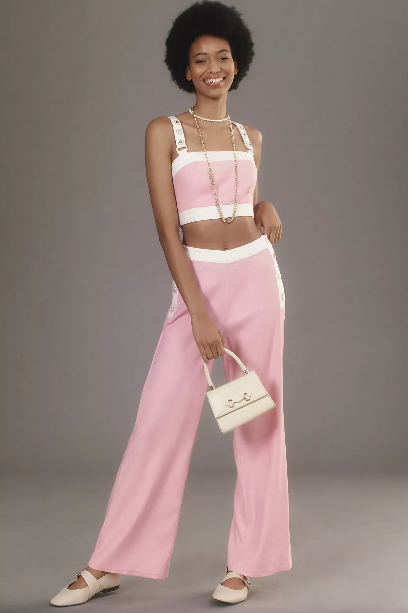 Maeve Linen Side-Button Trousers | Anthropologie (US)