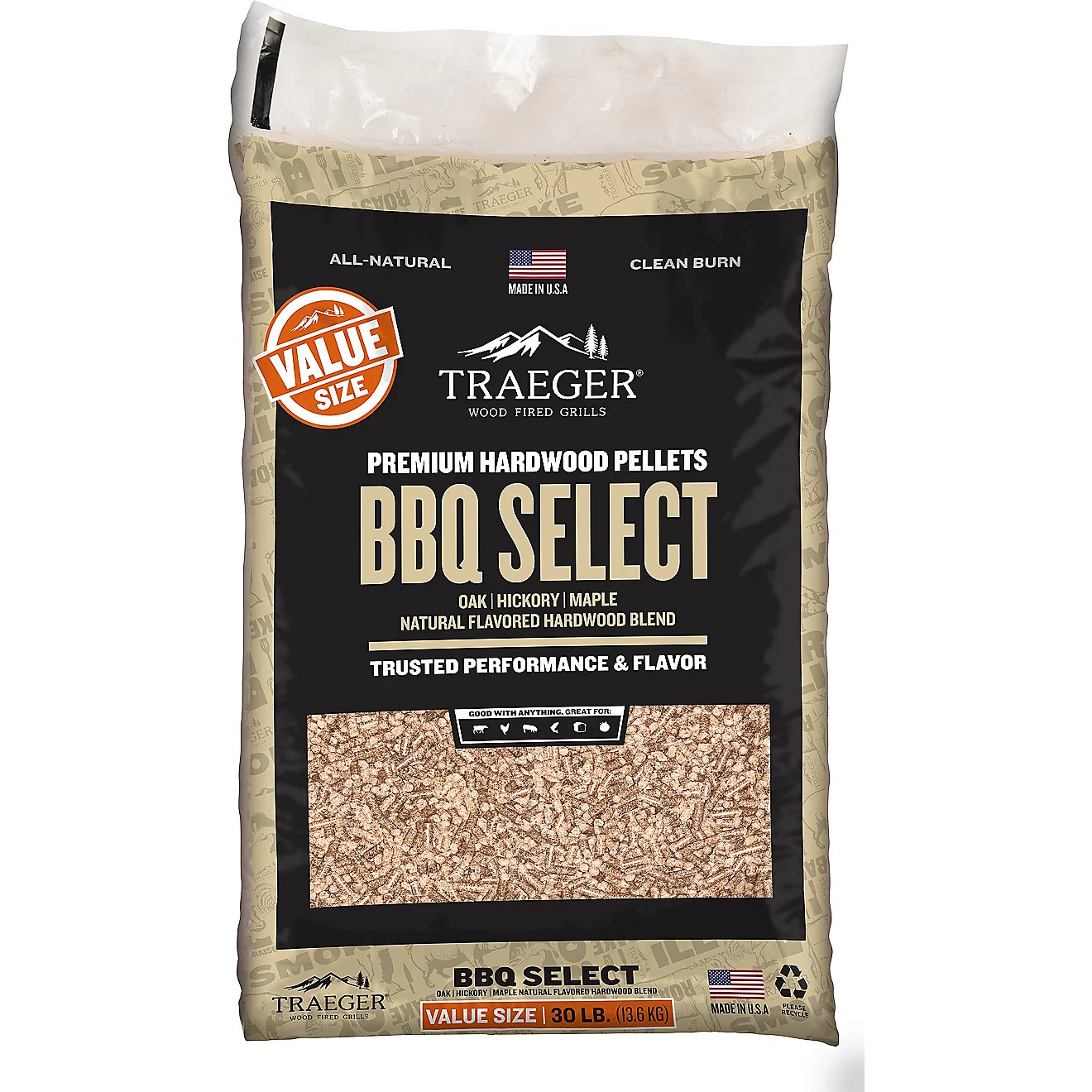 Traeger BBQ Select 30 lb Pellet Bag | Academy | Academy Sports + Outdoors