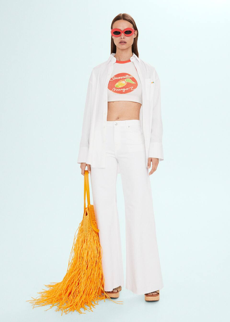 High-rise wideleg jeans  -  Women | Mango USA | MANGO (US)